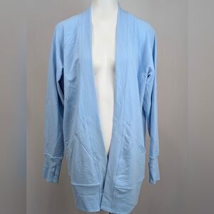 Ideology Women's Soft Blue Open-Front Blazer